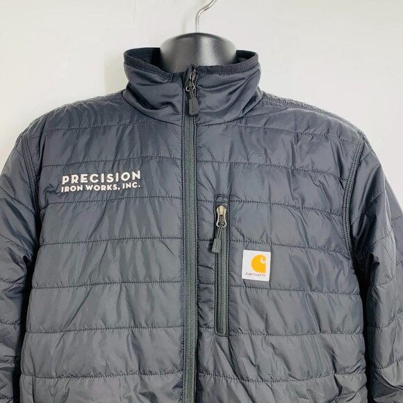 Carhartt Men's Gilliam Precision Iron Branded Full Zip Puffer Jacket Size M - Picture 4 of 13